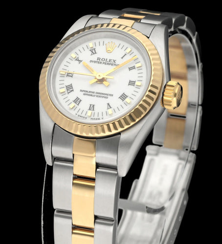 Montre Rolex - Montre Oyster Perpetual Lady 67193 or et acier 58 Facettes ROL/OOP/234