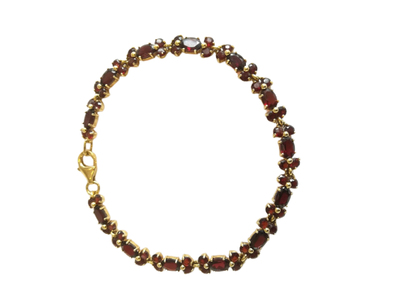 Bracelet en or jaune et grenats