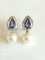 Boucles d'oreilles Demi-parure - Collier et boucles d’oreilles en or blanc et platine, perles, tanzanites, diamants 58 Facettes PAR  002