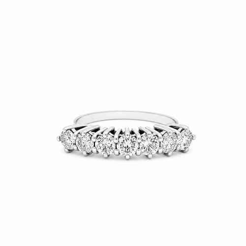 Bague 54 Infinity Sparkle - Bague demi-alliance en or blanc et diamants 58 Facettes 50473