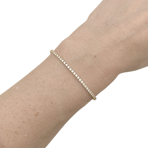 Bracelet Bracelet ligne en or rose et diamants 58 Facettes 35764