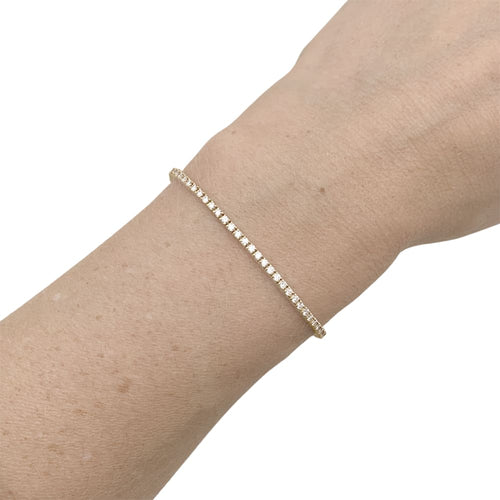 Bracelet Bracelet ligne en or rose et diamants 58 Facettes 35764