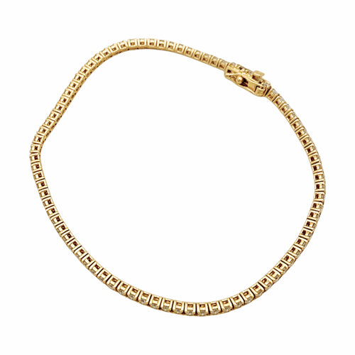 Bracelet Bracelet ligne en or rose et diamants 58 Facettes 35764
