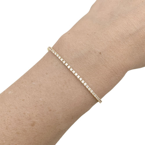 Bracelet Bracelet ligne en or rose et diamants 58 Facettes 35764