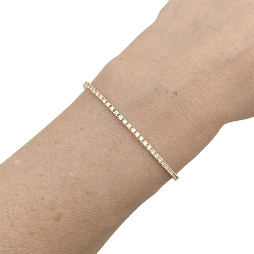 Bracelet Bracelet ligne en or rose et diamants 58 Facettes 35764