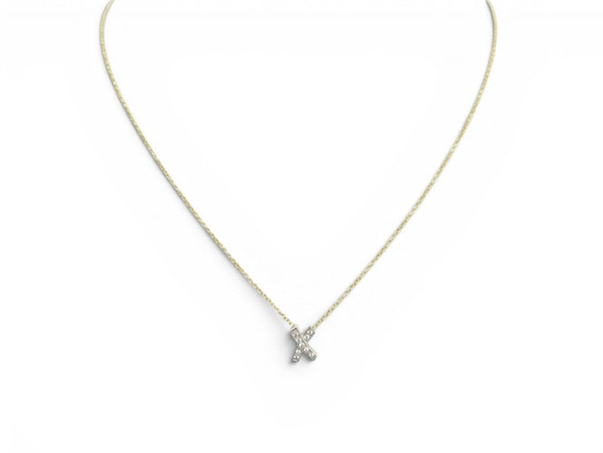 Collier Tiffany & Co Paloma's Graffiti X - Collier en or jaune, platine et diamants 58 Facettes 275378