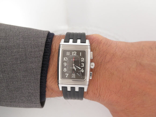 Montre Jaeger-LeCoultre Reverso Gran Sport - Montre chronographe rétrograde en acier 58 Facettes 275447