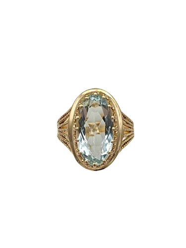 Bague années 50 en or 18K et aigue-marine
