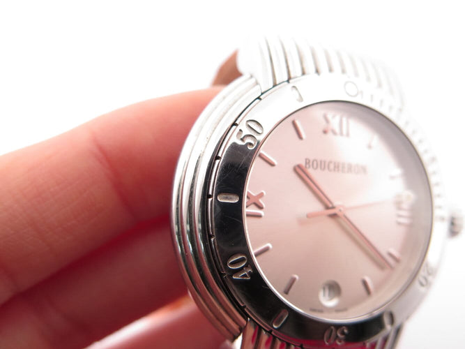 Montre Boucheron Reflet Solice - Montre 37 mm en acier palladié et diamants 58 Facettes 275501
