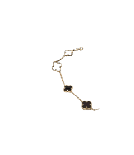 Bracelet Van Cleef & Arpels Vintage Alhambra - Bracelet en or jaune et onyx 58 Facettes jnci95