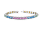 Rainbows - Bracelet en platine, saphirs multicolores et diamants