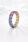 Bague 52 Rainbows - Alliance en platine, saphirs multicolores et diamants 58 Facettes Ar