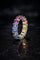 Bague 52 Rainbows - Alliance en platine, saphirs multicolores et diamants 58 Facettes Ar