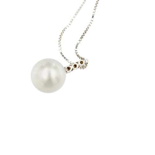 Collier Damiani - Collier en or blanc avec perle de Tahiti et diamants 58 Facettes 39796