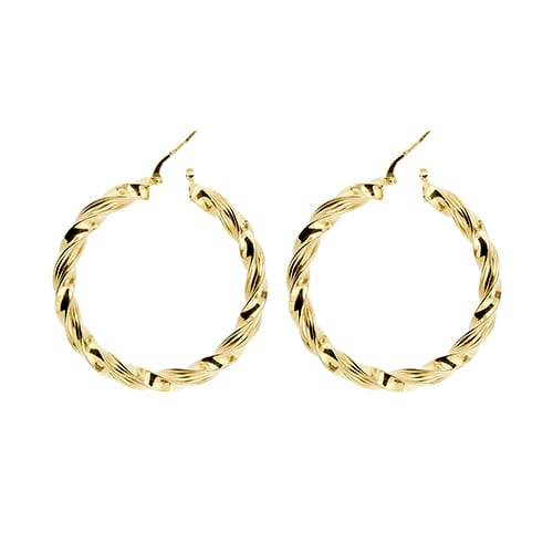 Boucles d'oreilles Boucles d'oreilles créoles torsadées en or jaune 58 Facettes 38737