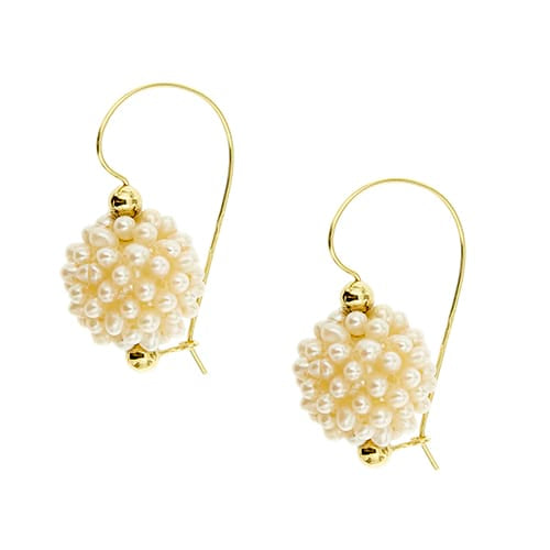 Boucles d'oreilles Boucles d'oreilles pendantes en or jaune 18 ct et perles 58 Facettes 36791
