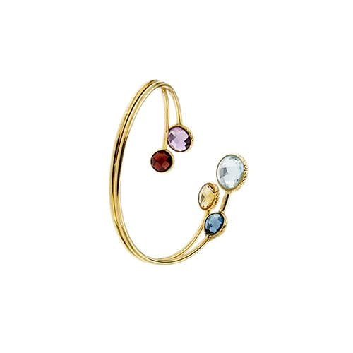 Bracelet Bracelet rigide contrarié en or jaune et pierres précieuses 58 Facettes 41831