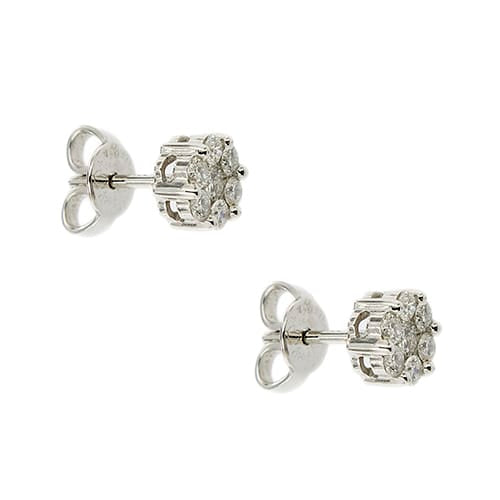 Boucles d'oreilles Gioielli di Valenza - Boucles d'oreilles en or blanc et diamants 58 Facettes 39797