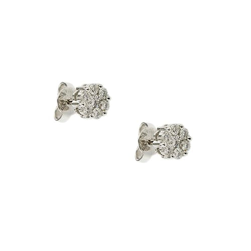 Boucles d'oreilles Gioielli di Valenza - Boucles d'oreilles en or blanc et diamants 58 Facettes 39797