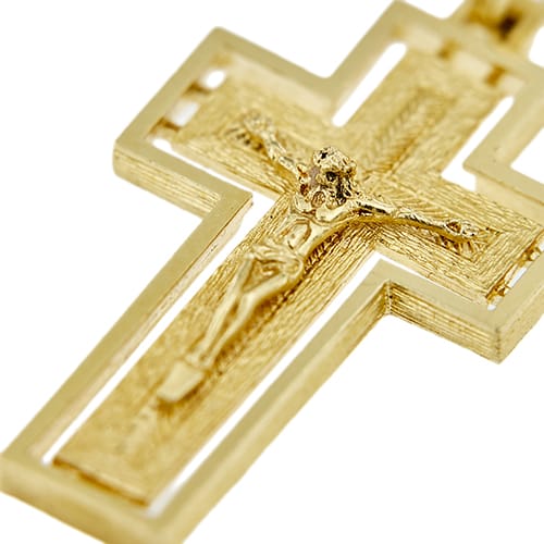 Pendentif Pendentif croix avec Jésus en or jaune 58 Facettes 40764