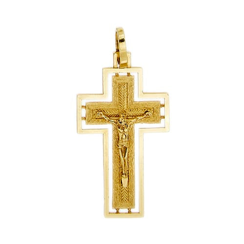 Pendentif Pendentif croix avec Jésus en or jaune 58 Facettes 40764