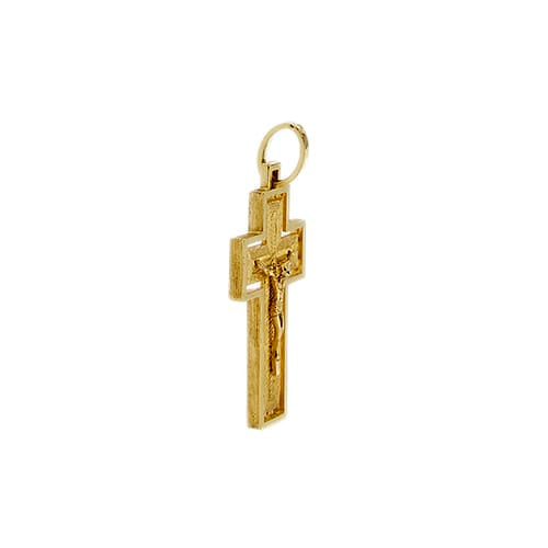 Pendentif Pendentif croix avec Jésus en or jaune 58 Facettes 40764