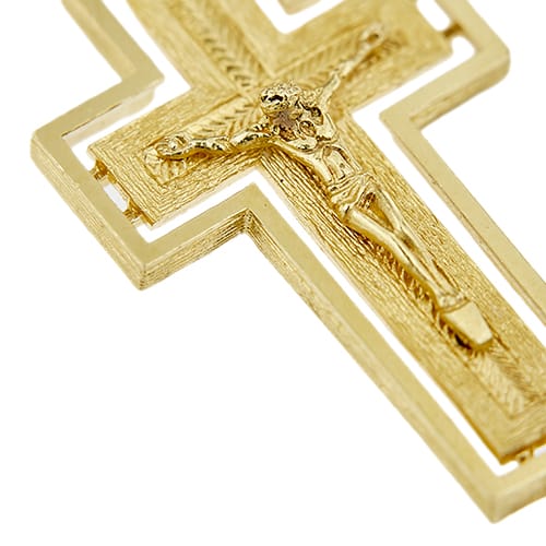 Pendentif Pendentif croix avec Jésus en or jaune 58 Facettes 40764
