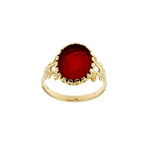 Bague 69 Bague chevalière homme en or jaune et camée de cornaline 58 Facettes 38403