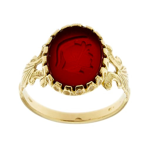 Bague 69 Bague chevalière homme en or jaune et camée de cornaline 58 Facettes 38403