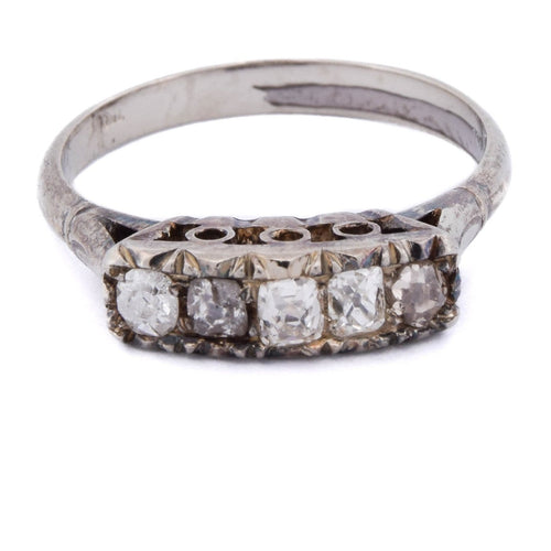Bague 54 Bague ancienne en or blanc 18 ct et diamants 58 Facettes AN675 (0039)