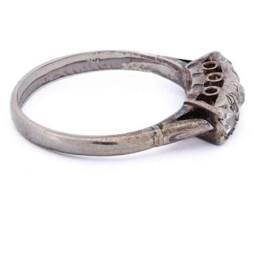 Bague 54 Bague ancienne en or blanc 18 ct et diamants 58 Facettes AN675 (0039)