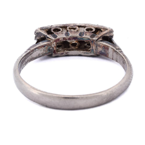 Bague 54 Bague ancienne en or blanc 18 ct et diamants 58 Facettes AN675 (0039)