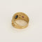 Bague 52 Bague d'archer en or jaune, saphir, diamants et rubis 58 Facettes B250394