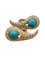 Boucles d'oreilles Bvlgari - Boucles d'oreilles en or jaune, turquoise et diamants 58 Facettes CV-064