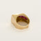 Bague 51 Tank - Bague en or jaune, or gris, diamants et rubis de synthèse 58 Facettes B260287