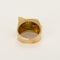 Bague 51 Tank - Bague en or jaune, or gris, diamants et rubis de synthèse 58 Facettes B260287