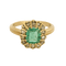 Bague 51 Bague marguerite en or jaune avec émeraude et diamants 58 Facettes B260318