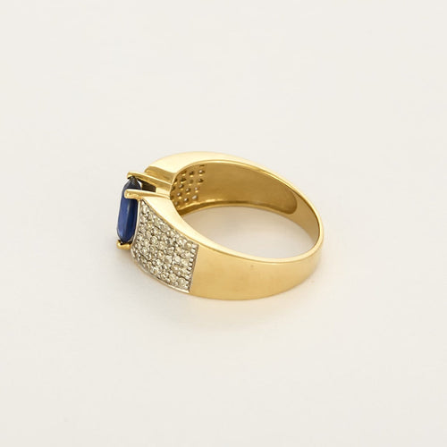 Bague 54 Bague en or jaune et or blanc, saphir et diamants 58 Facettes B260244
