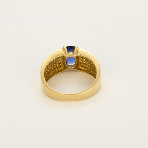 Bague 54 Bague en or jaune et or blanc, saphir et diamants 58 Facettes B260244