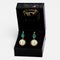 Boucles d'oreilles Boucles d'oreilles en or jaune 14 ct, émeraudes, perles et diamants 58 Facettes E026