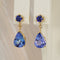 Boucles d'oreilles Boucles d'oreilles en or jaune 14 ct, tanzanites et saphirs bleus 58 Facettes E028