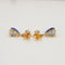 Boucles d'oreilles Boucles d'oreilles en or jaune 14 ct, tanzanites et saphirs bleus 58 Facettes E028