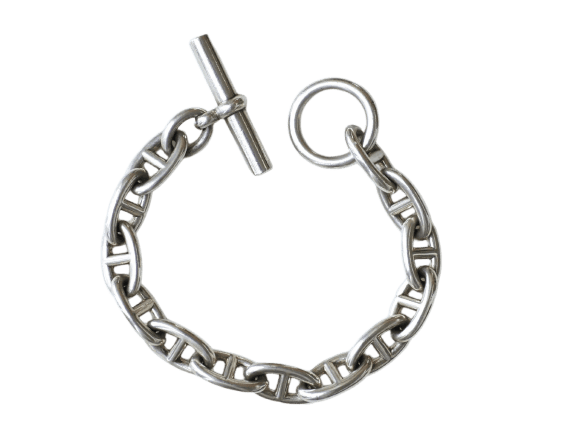 Bracelet Hermès Chaîne d'Ancre - Bracelet en argent 13 maillons 22 cm 58 Facettes