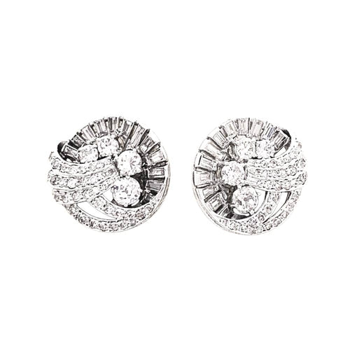 Boucles d'oreilles Boucles d'oreilles vintage en platine, or blanc et diamants 58 Facettes 35674