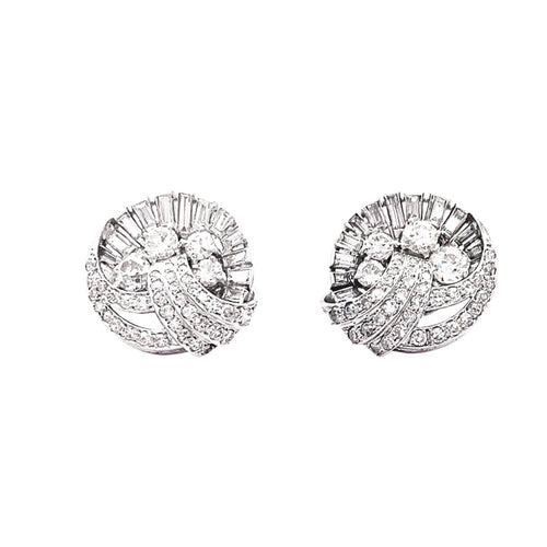 Boucles d'oreilles Boucles d'oreilles vintage en platine, or blanc et diamants 58 Facettes 35674