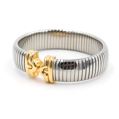 Bracelet Bulgari Parentesi - Bracelet en acier et or jaune 58 Facettes 21918