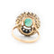 Bague 54 Bague en or 18 kt et argent, émeraude et diamants taille rose 58 Facettes 23170