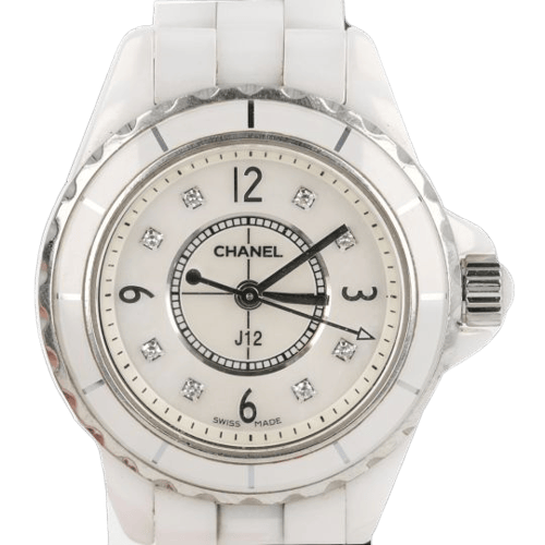 Montre Chanel J12 - Montre 29 mm en céramique et diamants 58 Facettes MT45927