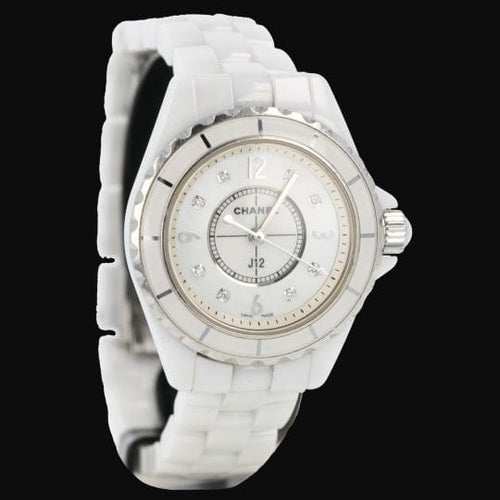 Montre Chanel J12 - Montre 29 mm en céramique et diamants 58 Facettes MT45927