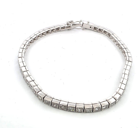 Bracelet Bracelet tennis en platine avec diamants 58 Facettes 360/26 A